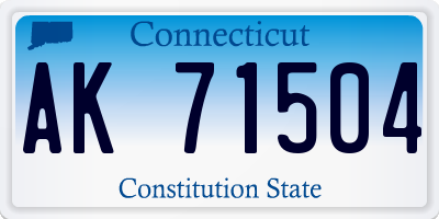 CT license plate AK71504