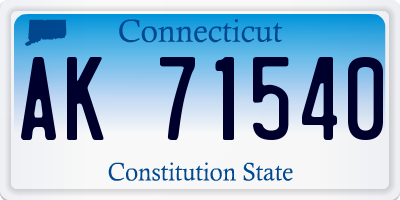 CT license plate AK71540