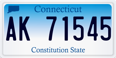 CT license plate AK71545