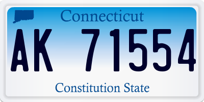 CT license plate AK71554