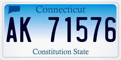 CT license plate AK71576