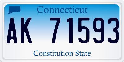 CT license plate AK71593