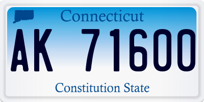 CT license plate AK71600