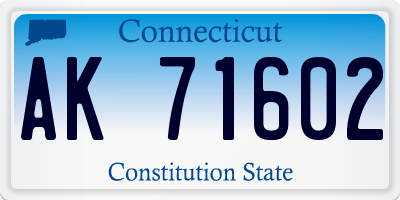 CT license plate AK71602