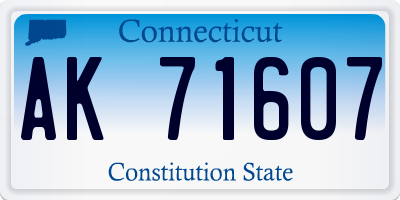 CT license plate AK71607
