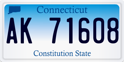 CT license plate AK71608