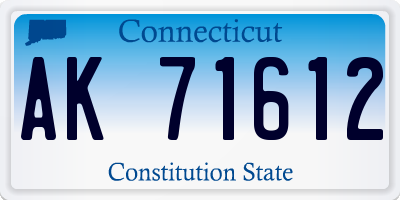 CT license plate AK71612
