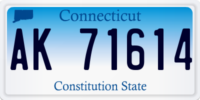 CT license plate AK71614