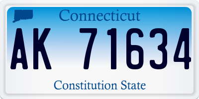 CT license plate AK71634