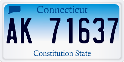 CT license plate AK71637