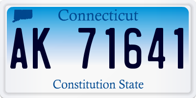 CT license plate AK71641