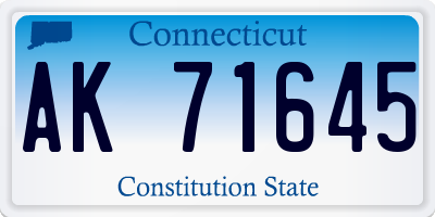 CT license plate AK71645