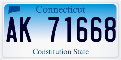 CT license plate AK71668