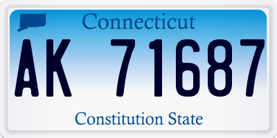 CT license plate AK71687