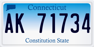 CT license plate AK71734