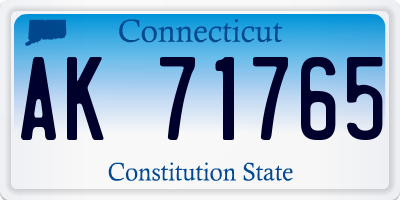 CT license plate AK71765