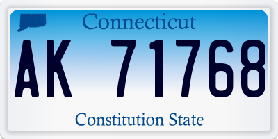 CT license plate AK71768