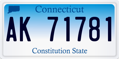 CT license plate AK71781