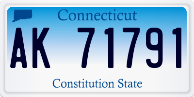 CT license plate AK71791