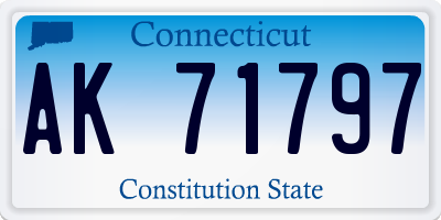 CT license plate AK71797