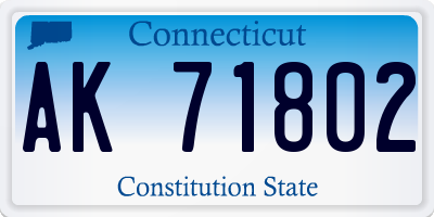 CT license plate AK71802