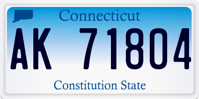 CT license plate AK71804