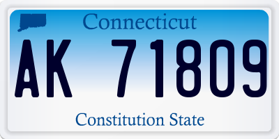 CT license plate AK71809