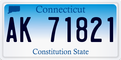 CT license plate AK71821