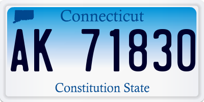 CT license plate AK71830