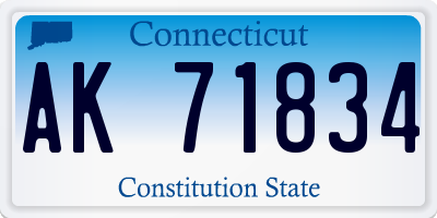 CT license plate AK71834