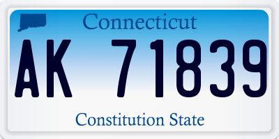CT license plate AK71839