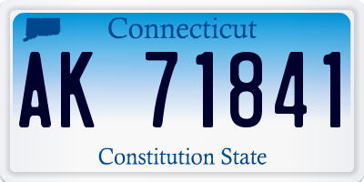 CT license plate AK71841