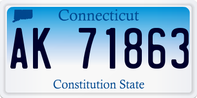 CT license plate AK71863