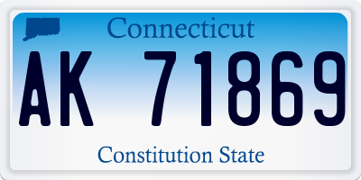 CT license plate AK71869