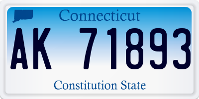 CT license plate AK71893