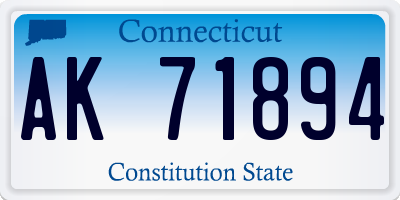CT license plate AK71894