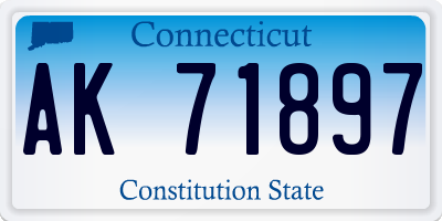 CT license plate AK71897