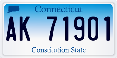 CT license plate AK71901