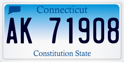 CT license plate AK71908