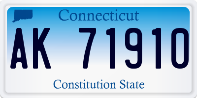 CT license plate AK71910