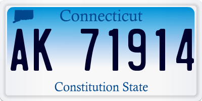 CT license plate AK71914