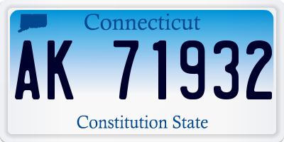 CT license plate AK71932