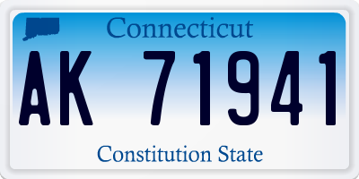 CT license plate AK71941