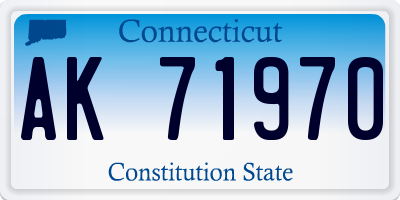 CT license plate AK71970