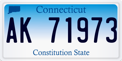 CT license plate AK71973