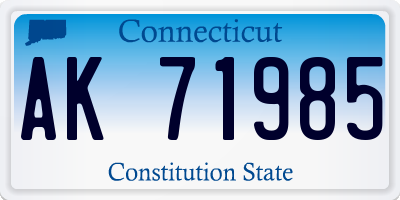 CT license plate AK71985