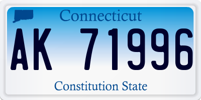 CT license plate AK71996