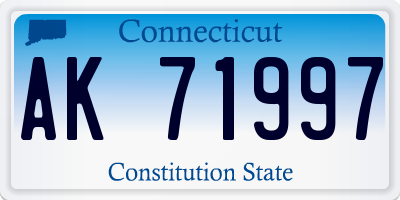 CT license plate AK71997