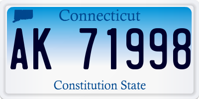 CT license plate AK71998