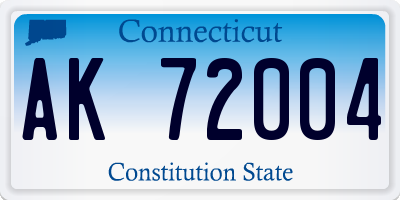 CT license plate AK72004